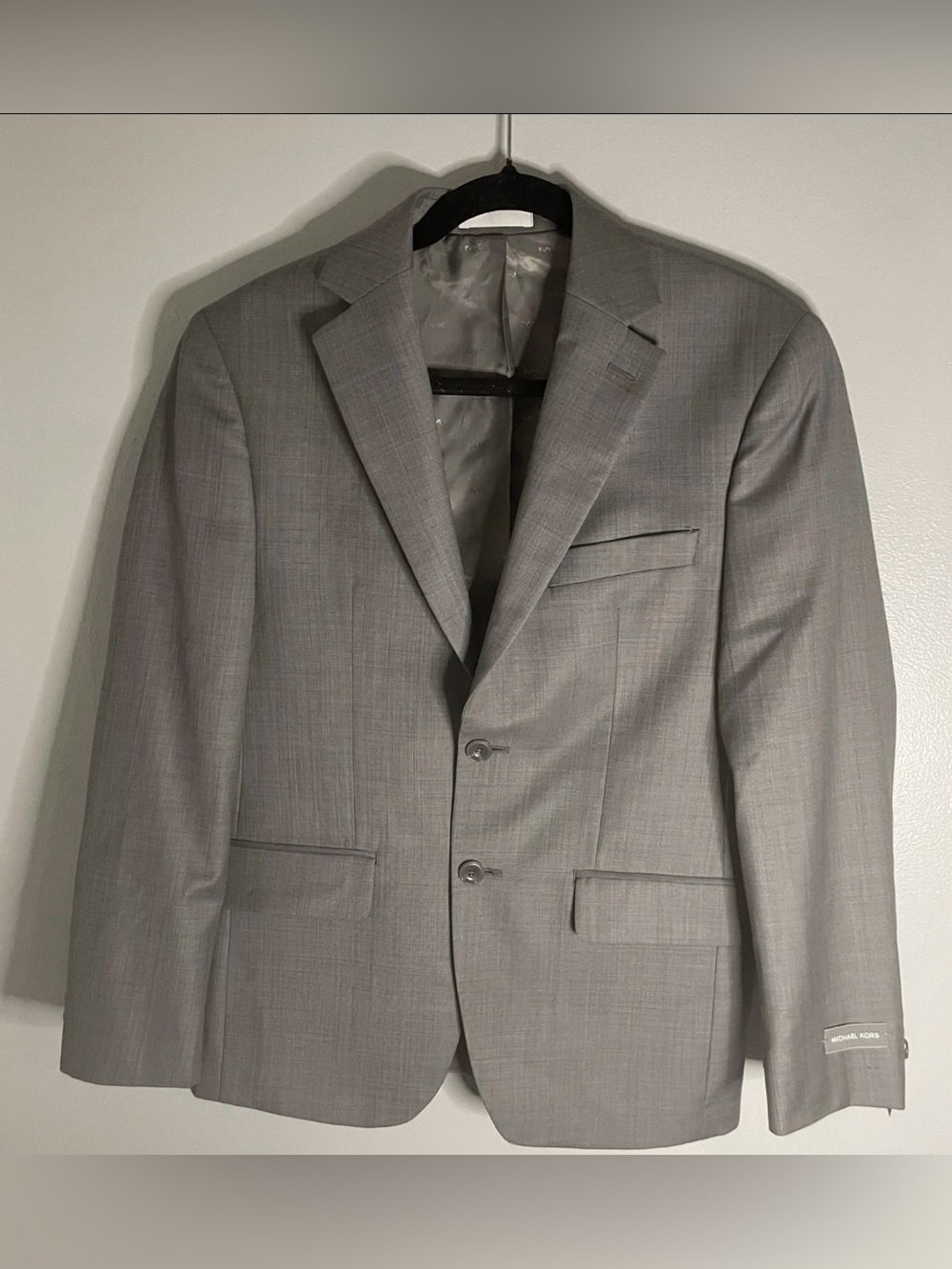 NWT Michael Kors Kris Model Men 36S Grey Modern Fit Stretch LW Wool Suit Jacket